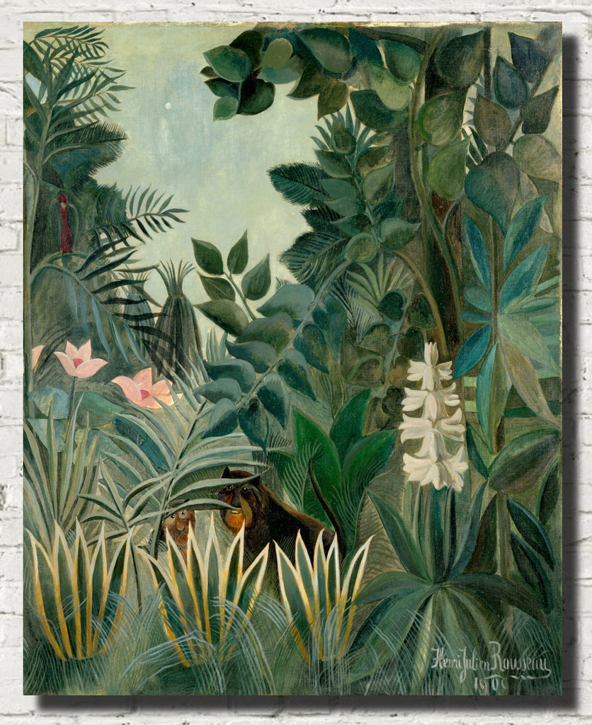 Henri Rousseau, Post- Impressionist Fine Art Print, The Equatorial Jungle