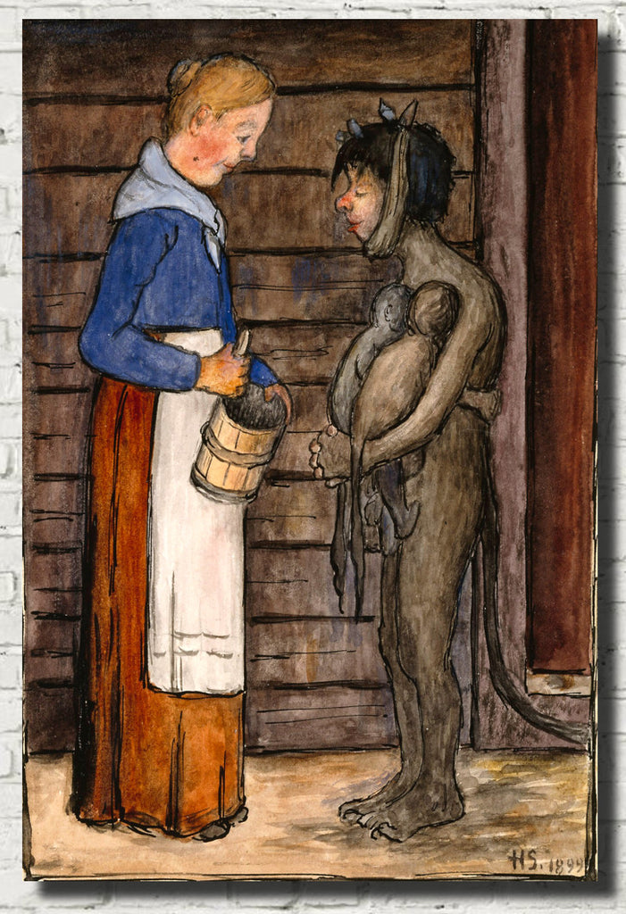 Hugo Simberg Fine Art Print, The Farmer's Wife and the Poor Devil