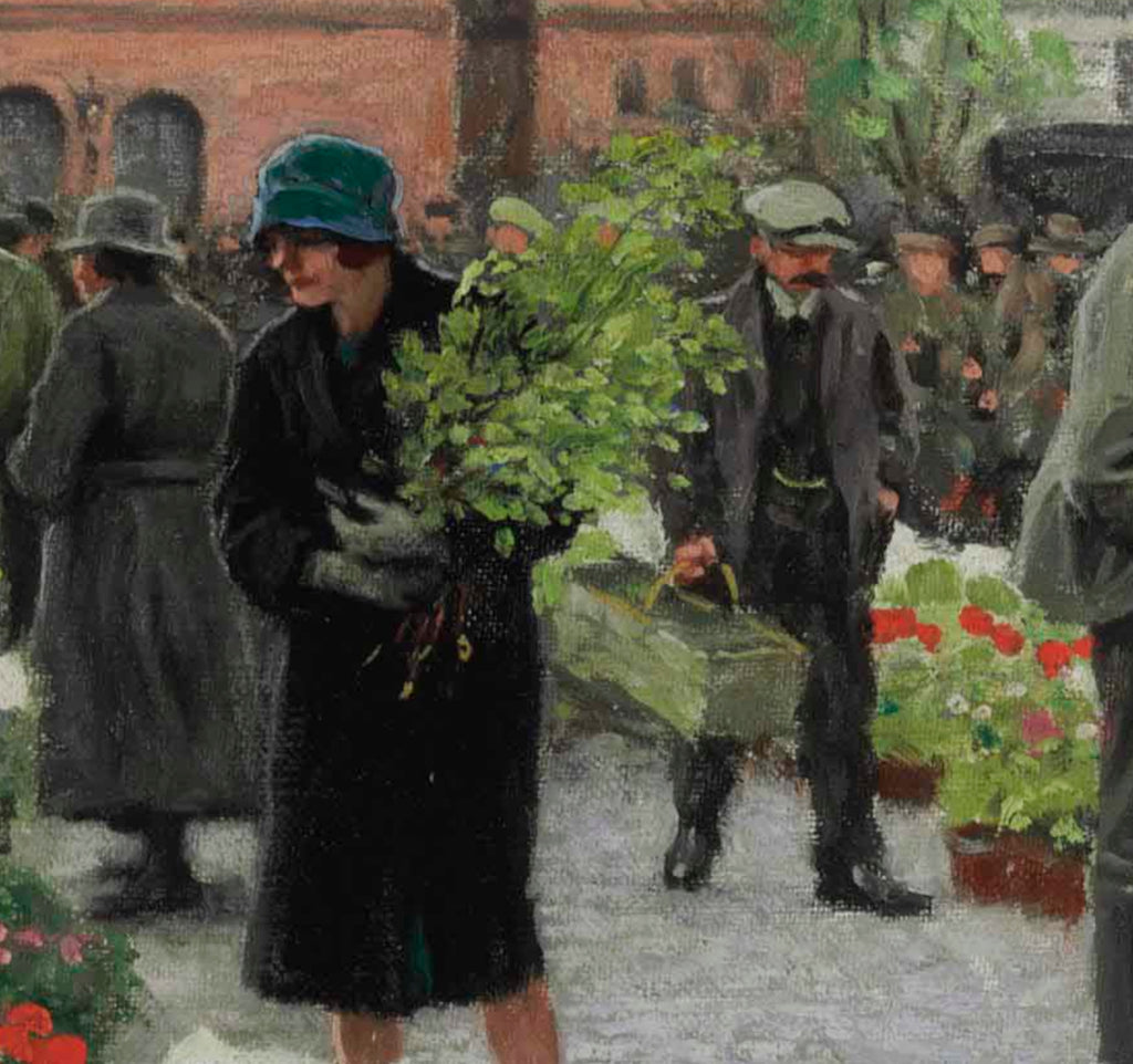 Paul Gustav Fischer Fine Art Print, The Flower Market