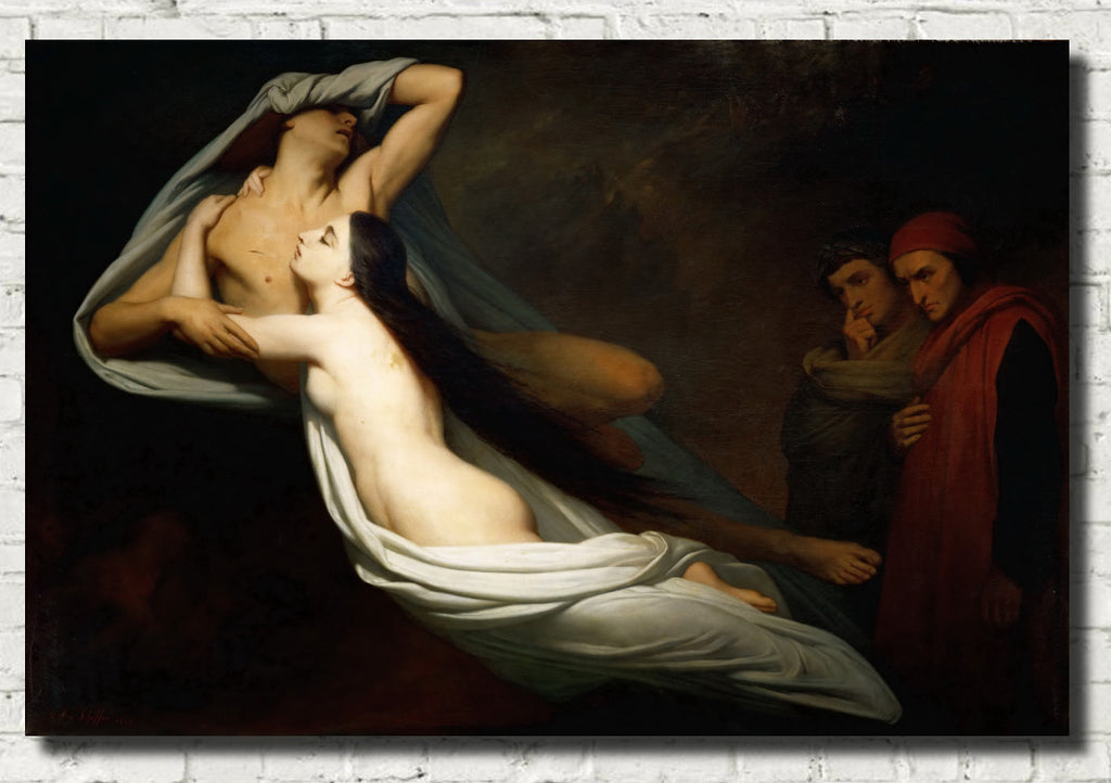 Ary Scheffer Fine Art Print, The Ghosts of Paolo and Francesca Appear to Dante and Virgil