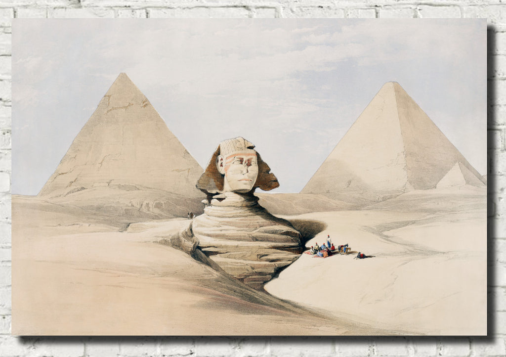The Great Sphinx Pyramids of Giza, David Roberts Fine Art Print