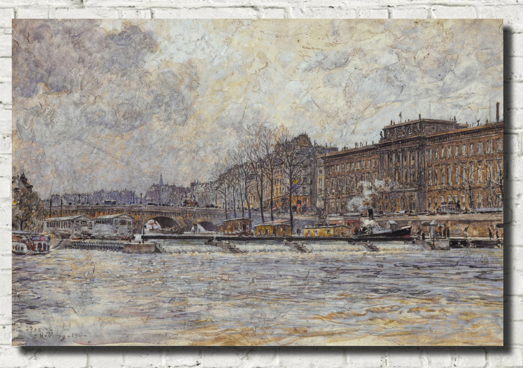 Frederic Anatole Houbron Fine Art Print, The Hôtel de la Monnaie and the Pont-Neuf