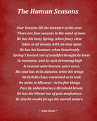 The Human Seasons Poem by John Keats, Typography Print