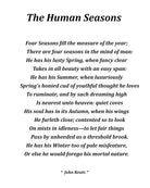 The Human Seasons Poem by John Keats, Typography Print