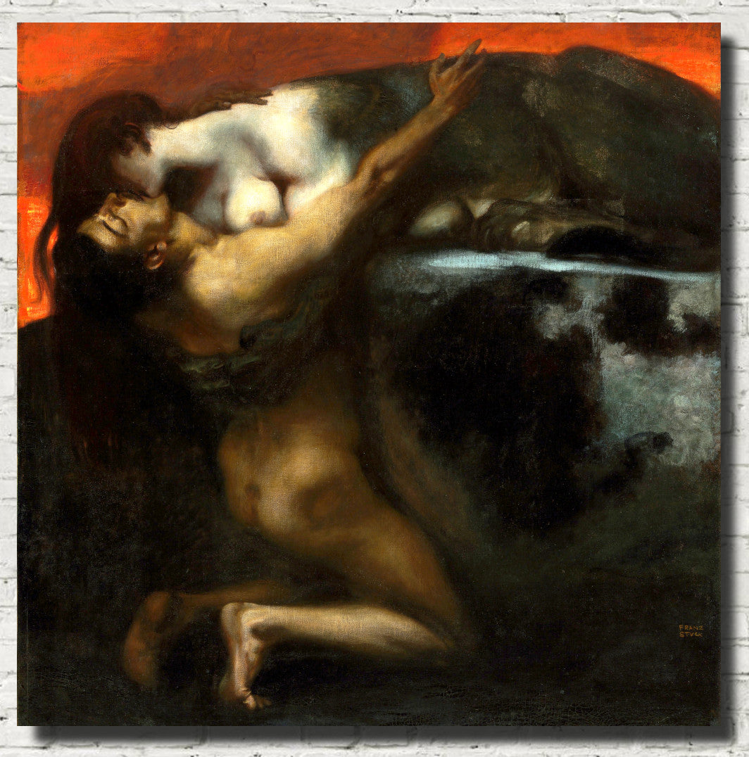 The Kiss of the Sphinx, Franz Stuck Fine Art Print