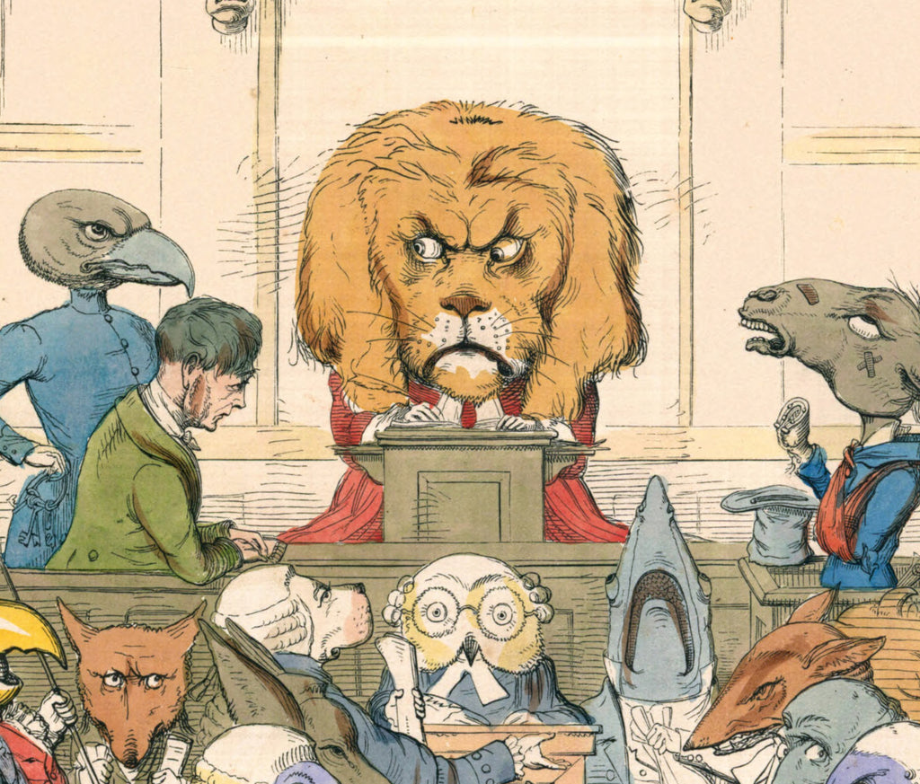 The Lion’s Court, Human Nature Illustration, Charles H Bennett