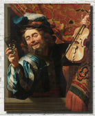 The Merry Fiddler, Gerard van Honthorst Fine Art Print