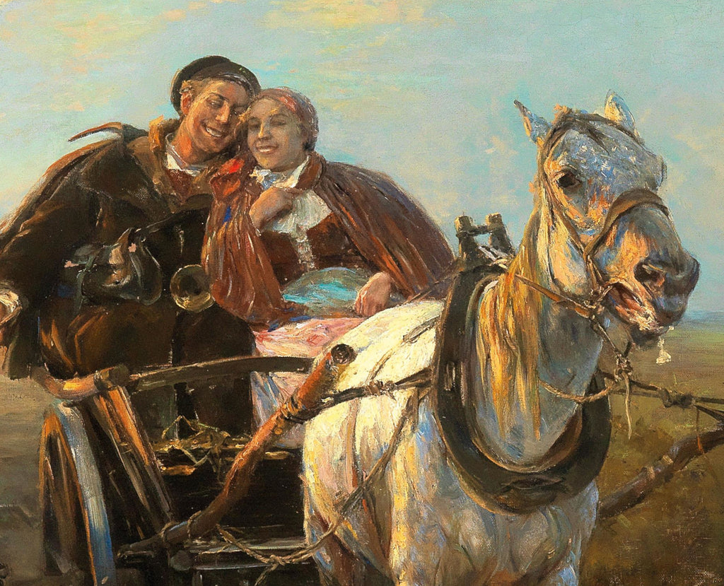 Alfred Kowalski Fine Art Print, The Polish Wedding Ride