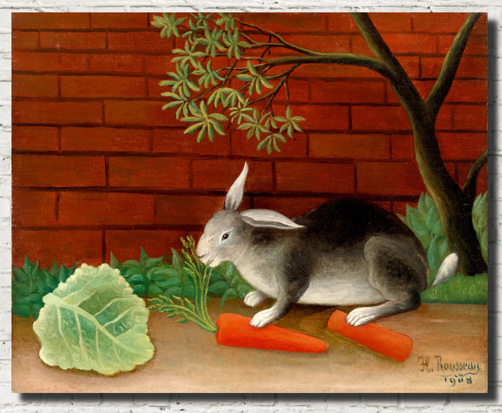 Henri Rousseau, Post- Impressionist Fine Art Print, The Rabbits Meal