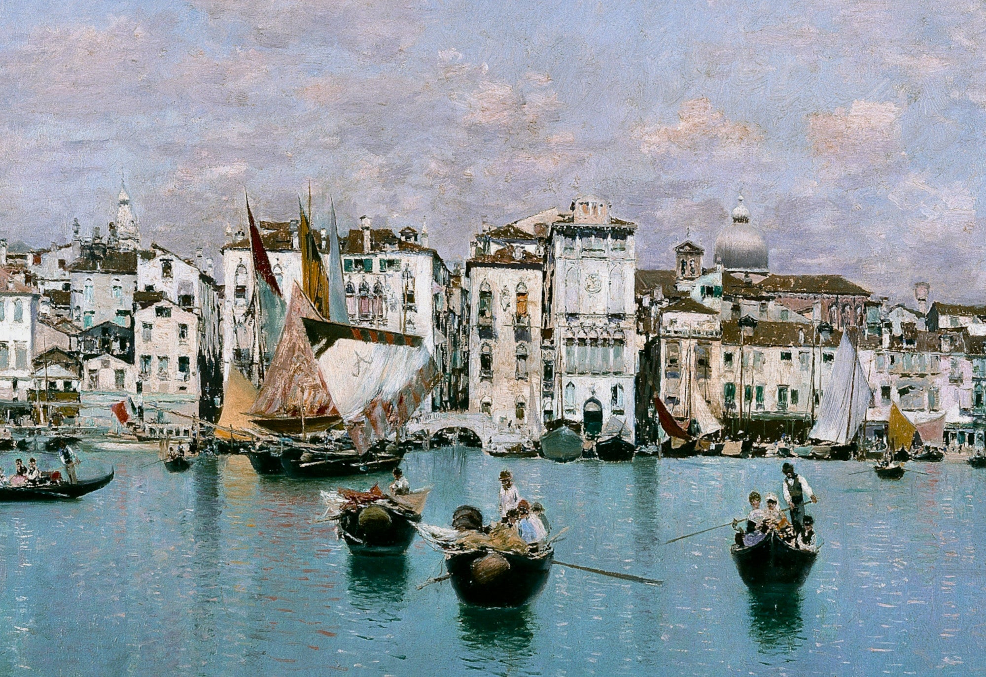 Martin Rico Fine Art Print : The Riva degli Schiavoni in Venice