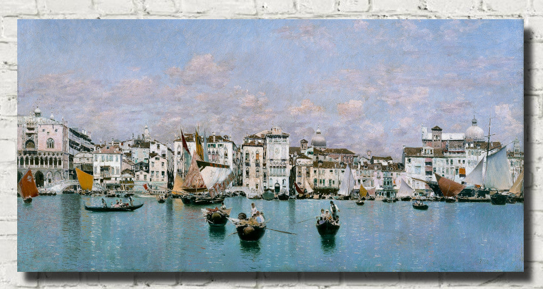 Martin Rico Fine Art Print : The Riva degli Schiavoni in Venice