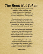 The Road Not Taken Poem by Robert Frost, Typography Print