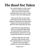 The Road Not Taken Poem by Robert Frost, Typography Print