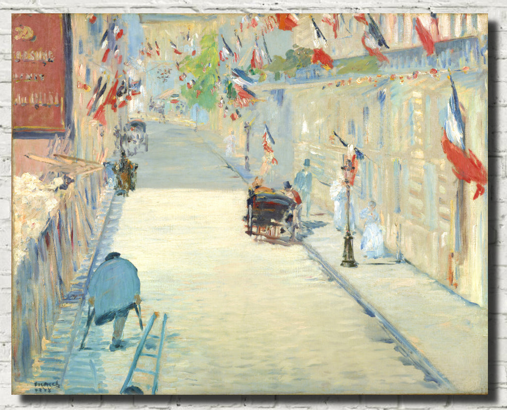 Édouard Manet, French Impressionist Fine Art Print : The Rue Mosnier with Flags