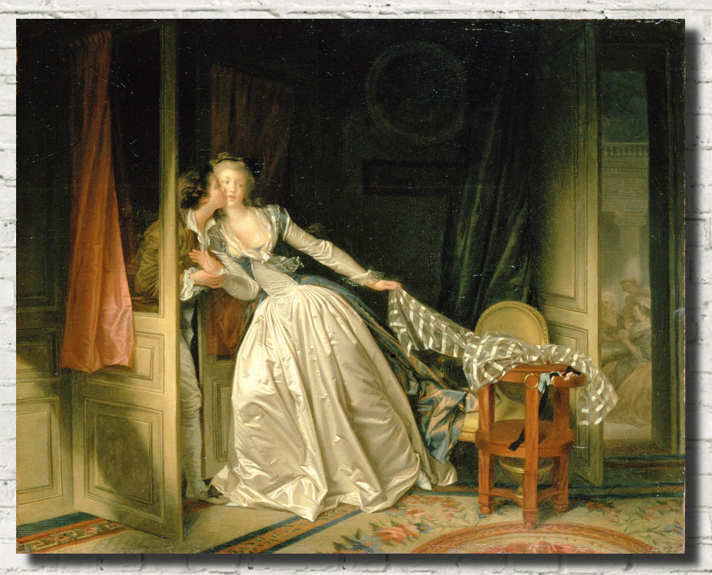 Jean-Honoré Fragonard Fine Art Print, The Stolen Kiss
