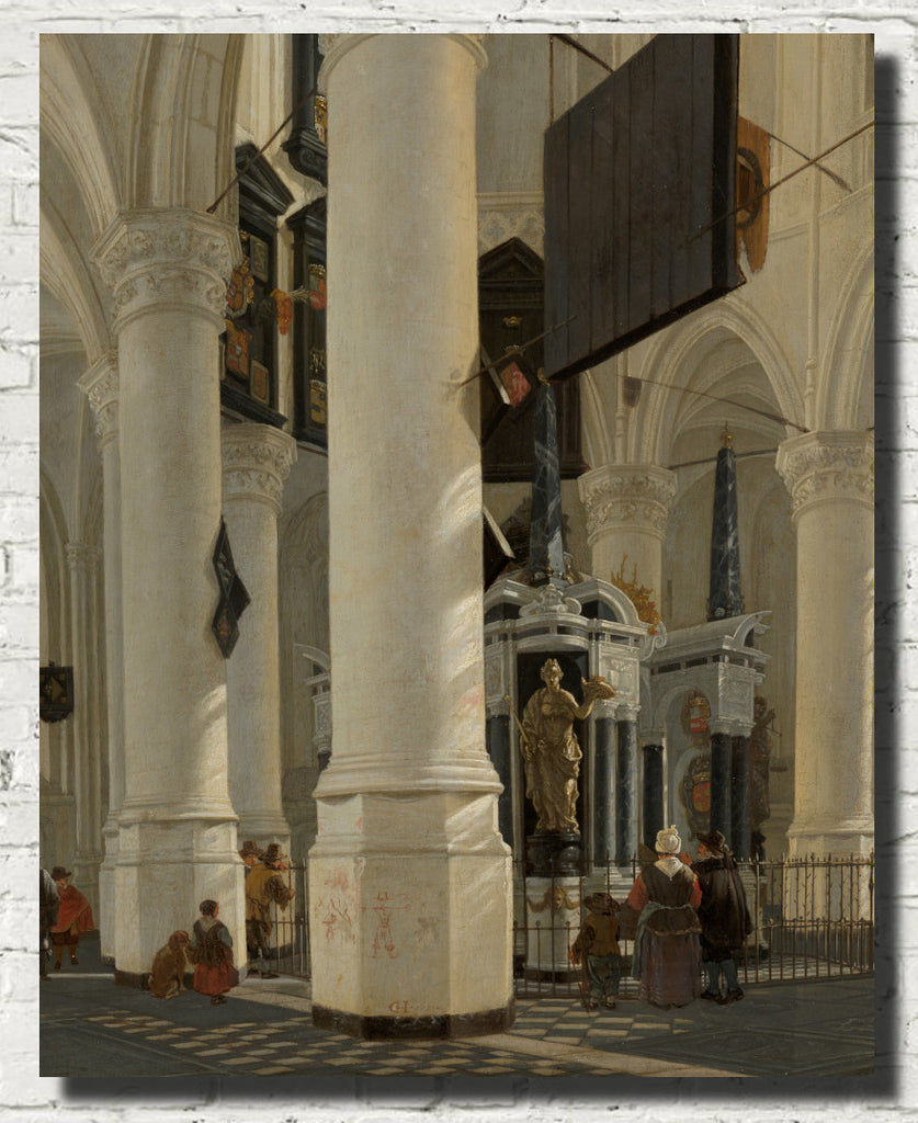Gerard Houckgeest Baroque Fine Art Print, The Tomb of William the Silent in the Nieuwe Kerk in Delft