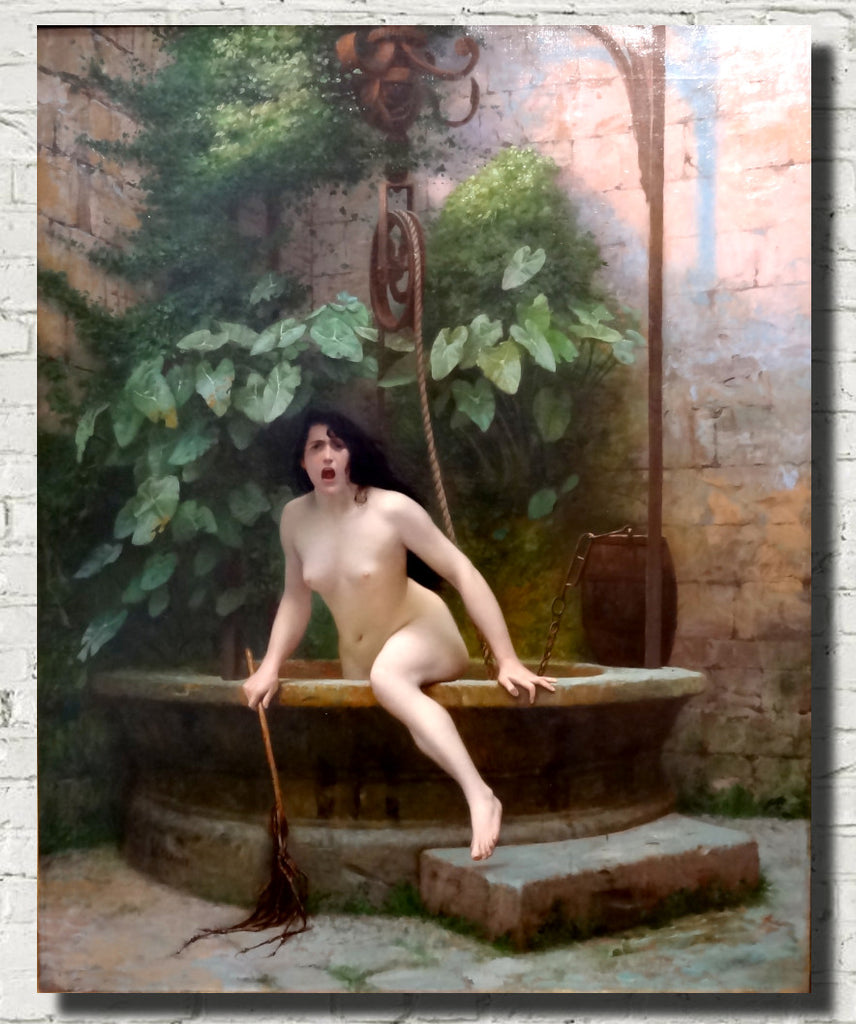 Jean-Léon Gérôme Fine Art Print : The Truth emerging from the well armed with its swift to chastise humanity
