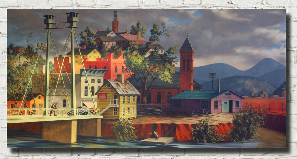 Peter Blume Fine Art Print, The Two Rivers at Federal Building, Post Office & U.S. Courthouse, Rome, Georgia