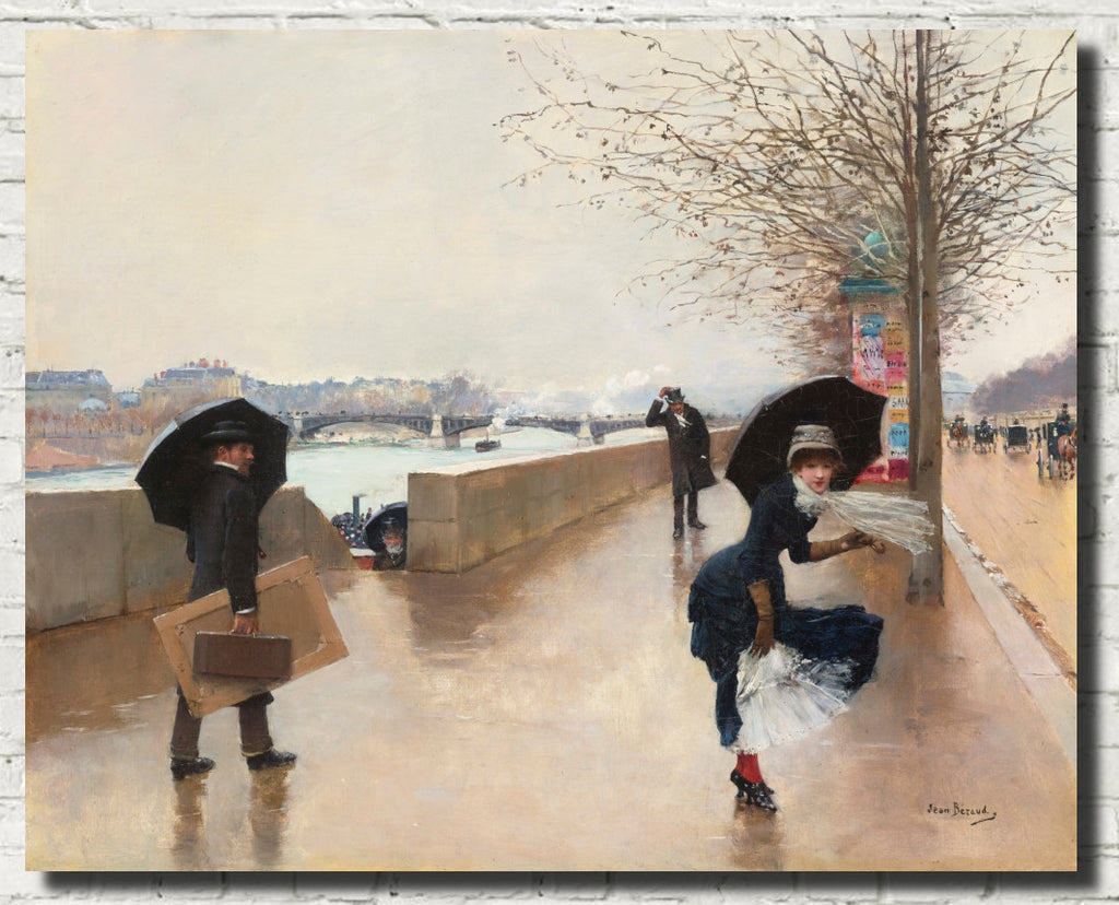 Jean Béraud Impressionist Fine Art Print, The Wind