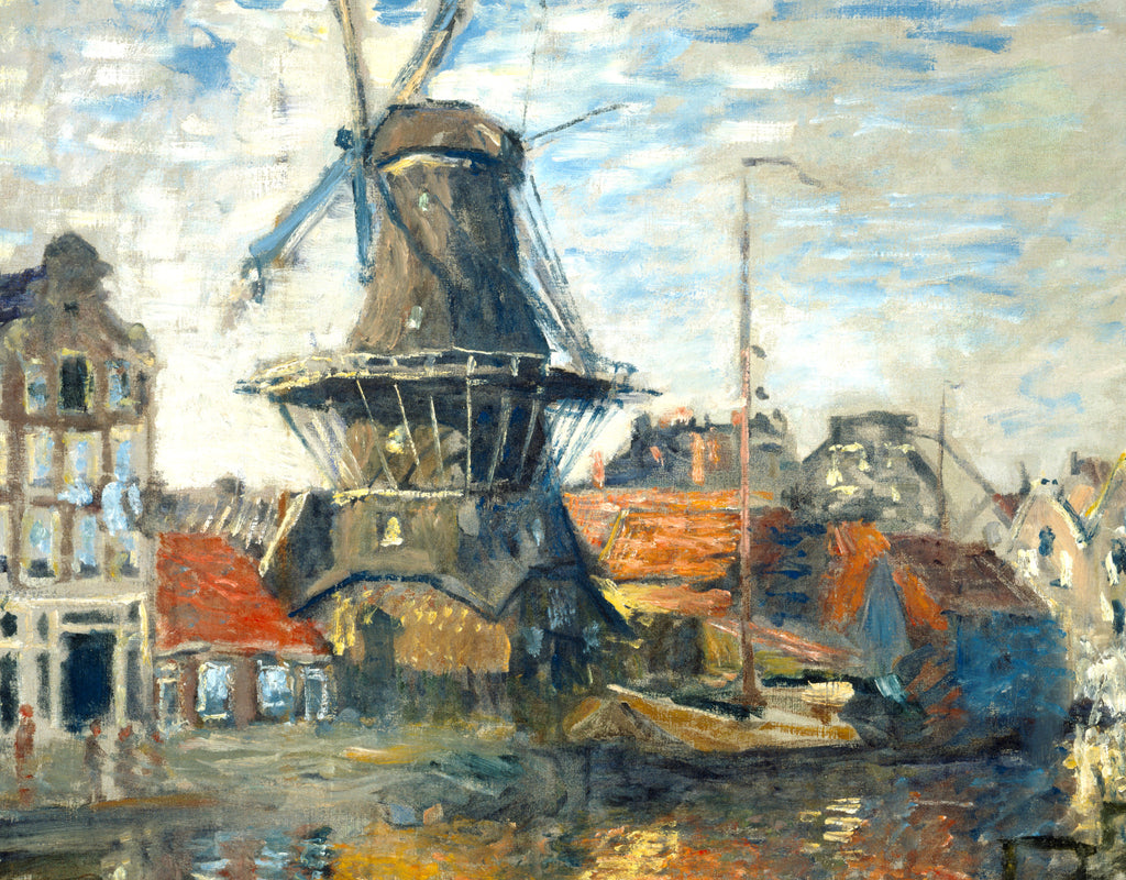 Claude Monet Fine Art Print, The Windmill, Amsterdam