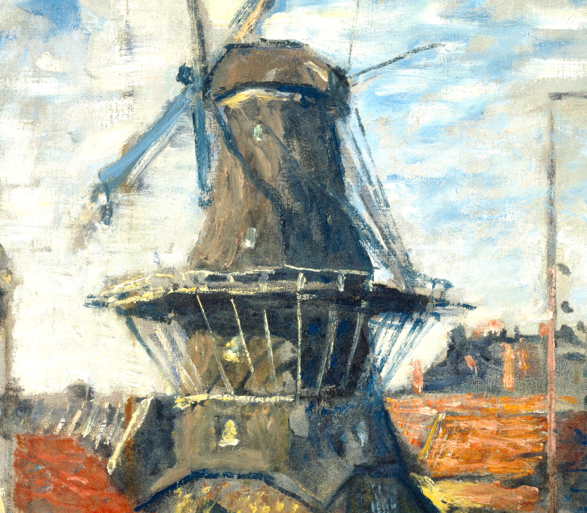 Claude Monet Fine Art Print, The Windmill, Amsterdam