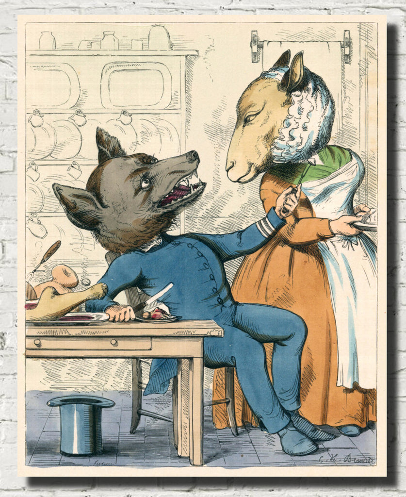 The Wolf In Sheep’s Clothing, Human Nature Illustration, Charles H Bennett