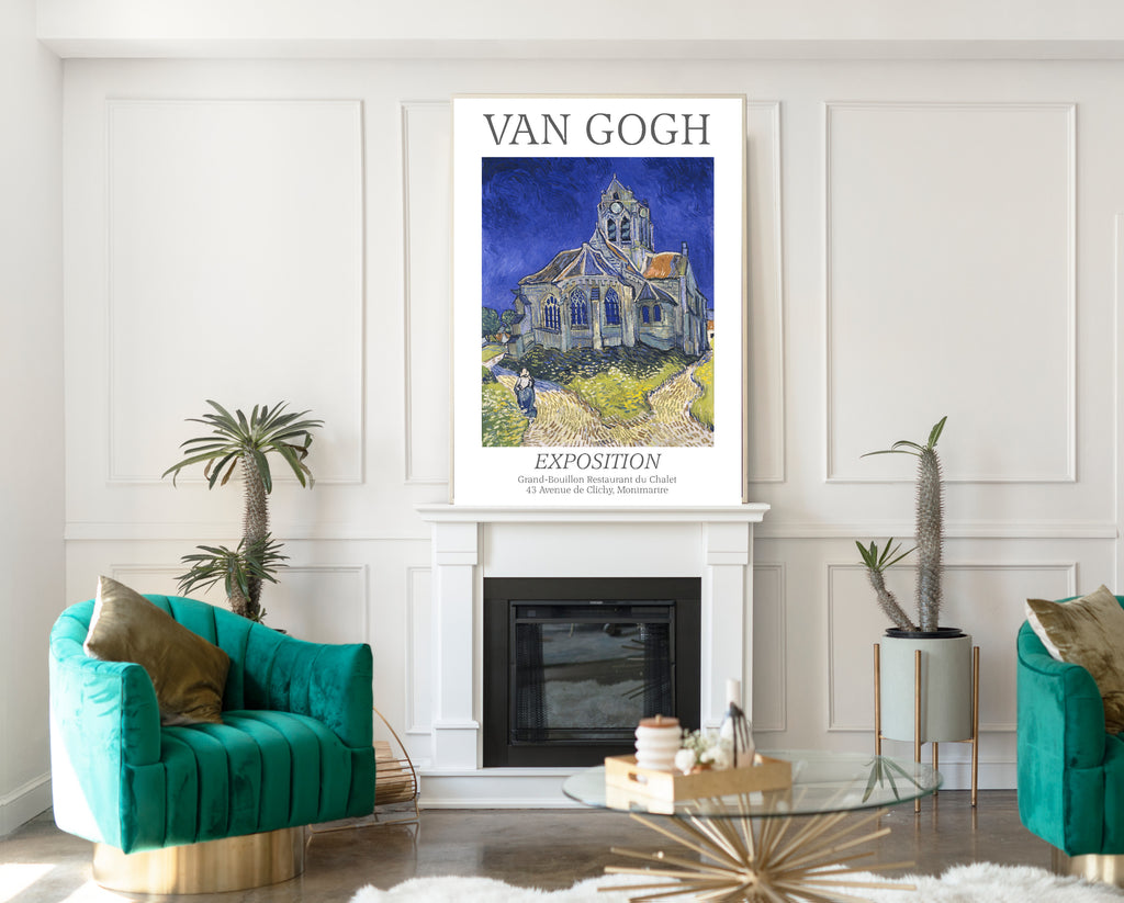 Vincent Van Gogh Exhibition Poster, The Church, Auvers-sur-Oise, View from the Chevet