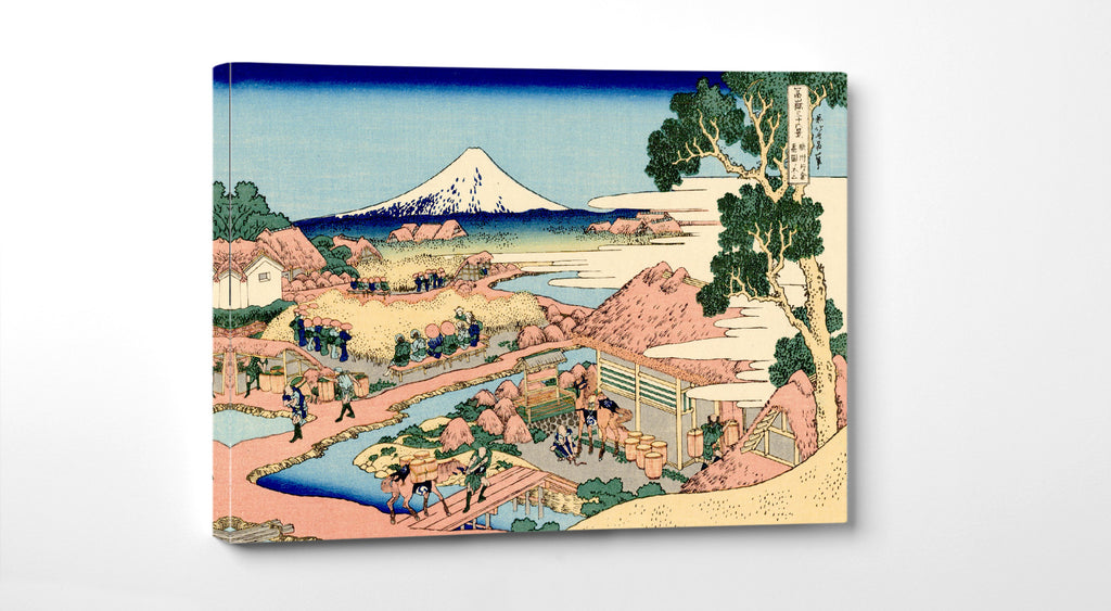 36 Views of Mount Fuji, The Tea plantation of Katakura, Katsushika Hokusai, Japanese Print