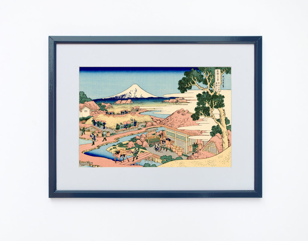 36 Views of Mount Fuji, The Tea plantation of Katakura, Katsushika Hokusai, Japanese Print