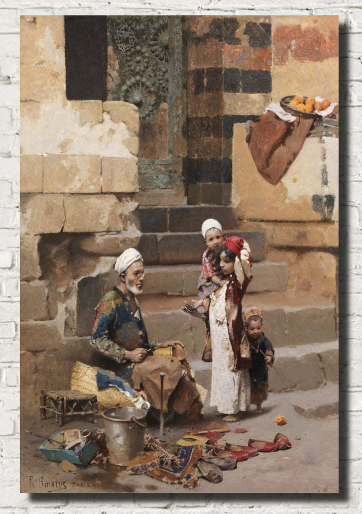 Raphael von Ambros Fine Art Print : The Old Shoe Maker, Cairo