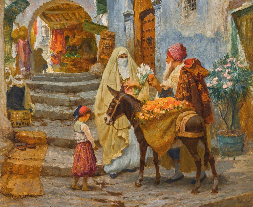 The Orange Seller, Frederick Arthur Bridgman Fine Art Print