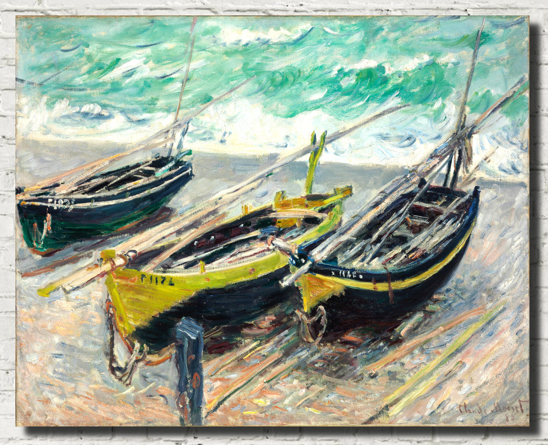 Claude Monet Fine Art Print, Three Fishing Boats