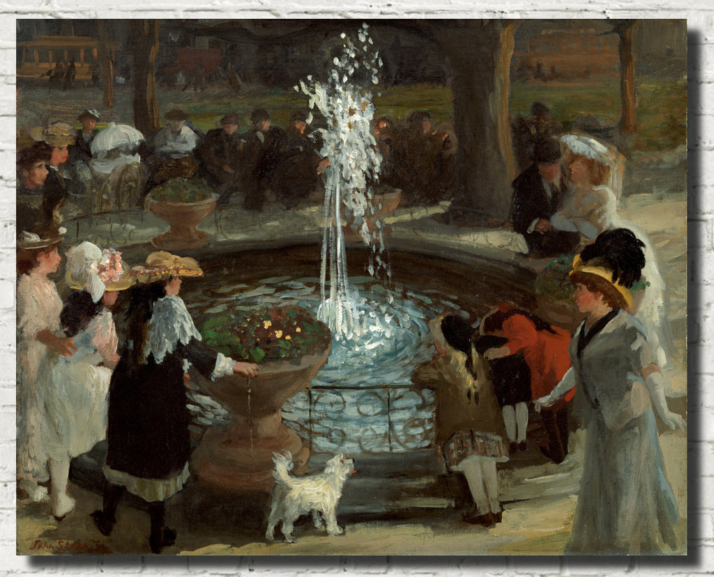 Throbbing Fountain, Madison Square, John Sloan Fine Art Print