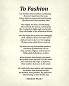 To Fashion Poem by Elizabeth Moody, Typography Print