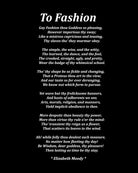 To Fashion Poem by Elizabeth Moody, Typography Print