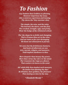 To Fashion Poem by Elizabeth Moody, Typography Print