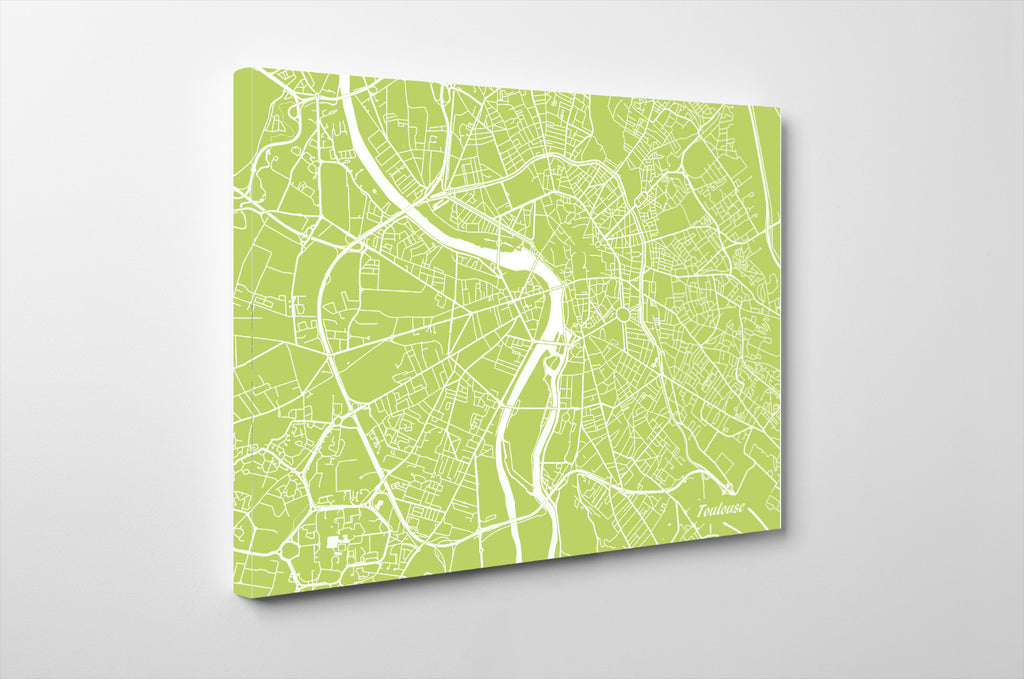 Toulouse City Street Map Print Feature Wall Art Poster