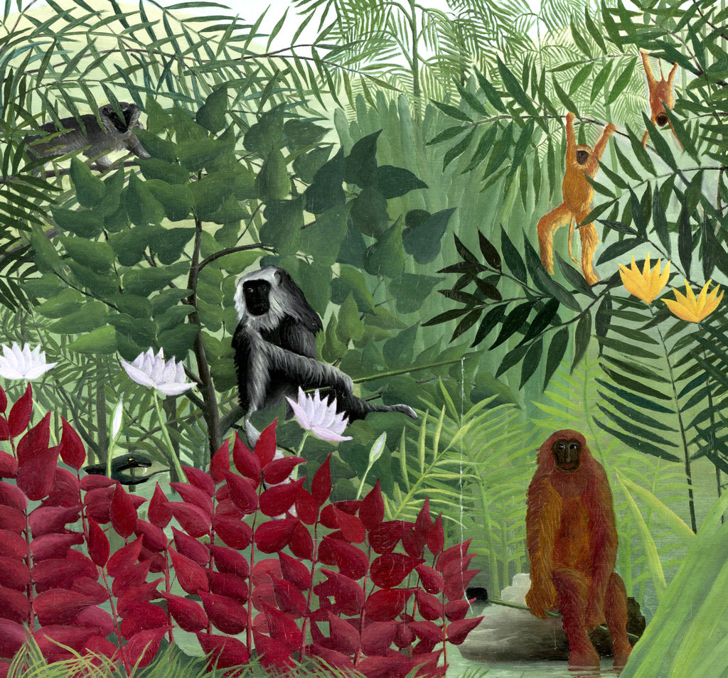 Henri Rousseau, Post- Impressionist Fine Art Print, Tropical Forest with Monkey