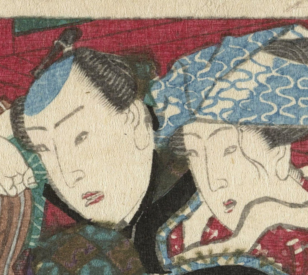 Utagawa Kunisada, Japanese Shunga Art Print : Tsuchiyama, The erotic road to the capital