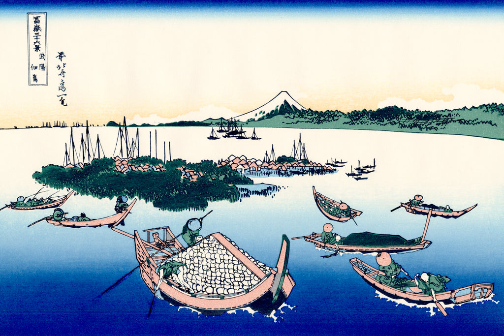 36 Views of Mount Fuji, Tsukuda Island in Musashi Province, Katsushika Hokusai, Japanese Print