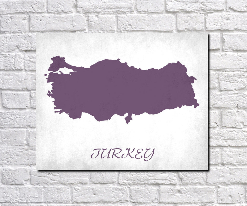 Turkey Map Print Outline Wall Map