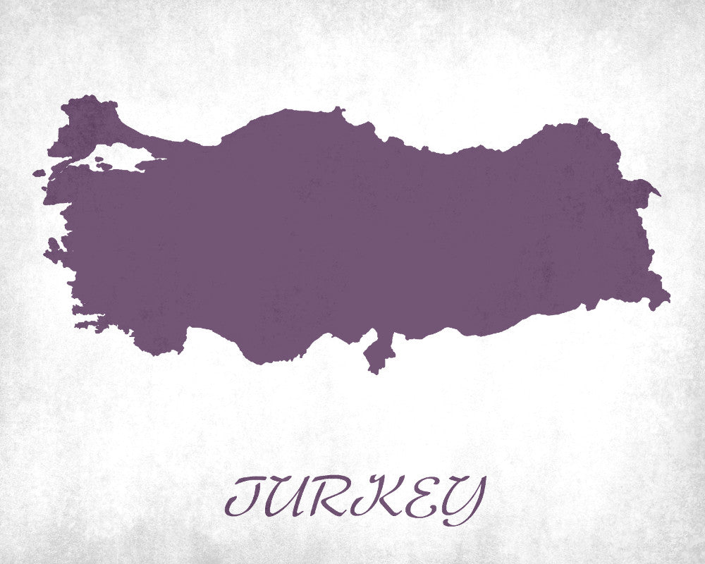 Turkey Map Print Outline Wall Map