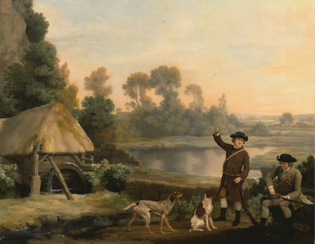 George Stubbs Fine Art Print, Two Gentlemen Going a Shooting, with a View of Creswell Crags