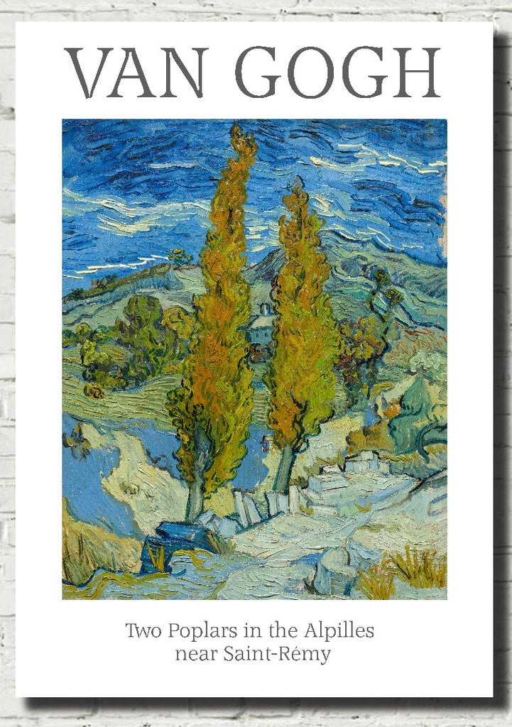 Vincent Van Gogh Exhibition Poster, Two Poplars in the Alpilles near Saint-Rémy