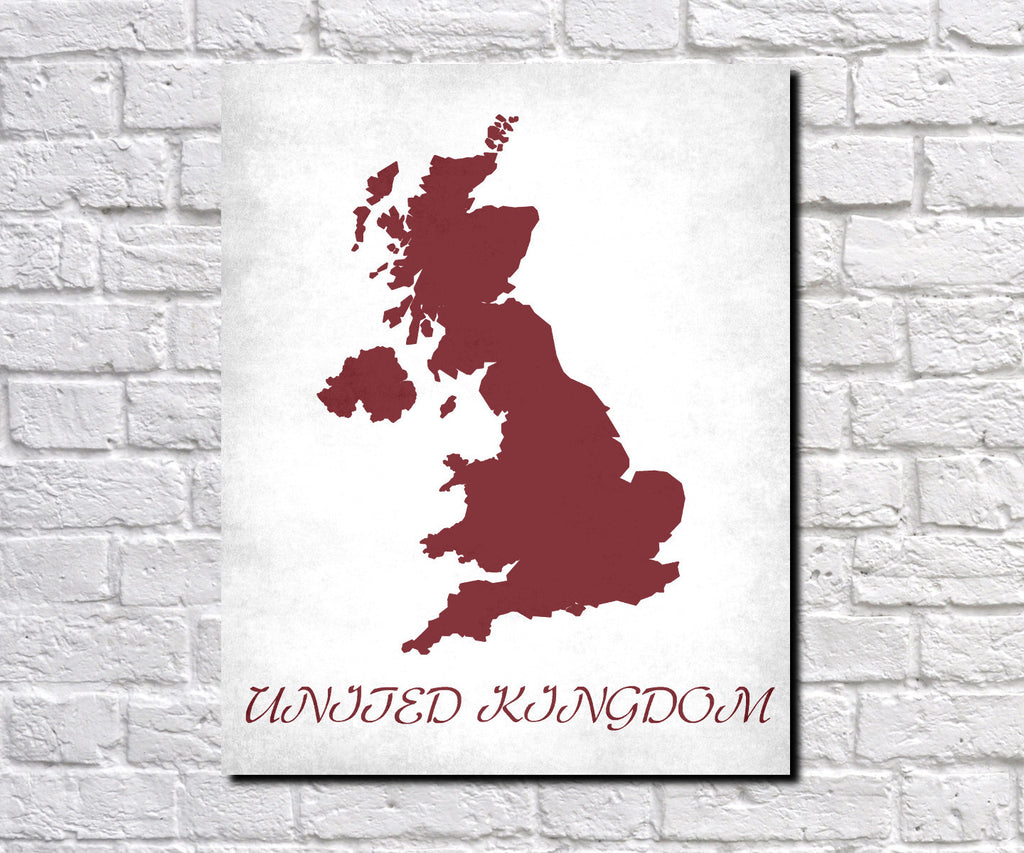 United Kingdom Map Print Outline Wall Map