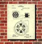 Nikola Tesla Patent Print Vintage Blueprint Design Electrical Poster