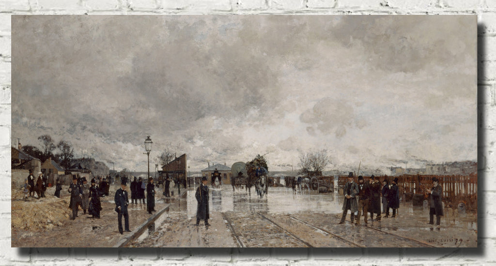 Luigi Loir Fine Art Print, A corner of Bercy, Paris during the flood