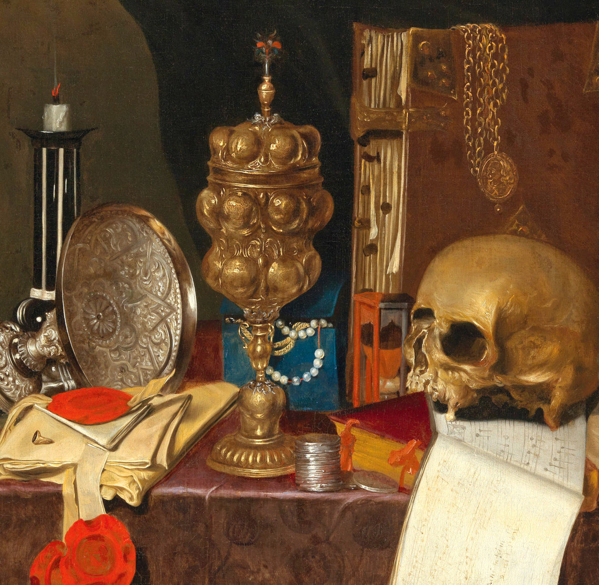 Evert Collier Fine Art Print, Vanitas Still Life with Casket of Jewels ...