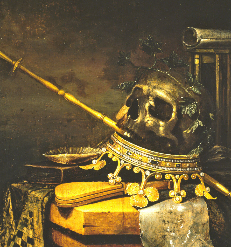 Evert Collier Fine Art Print, Vanitas Still Life with Laurel Crowned Skull