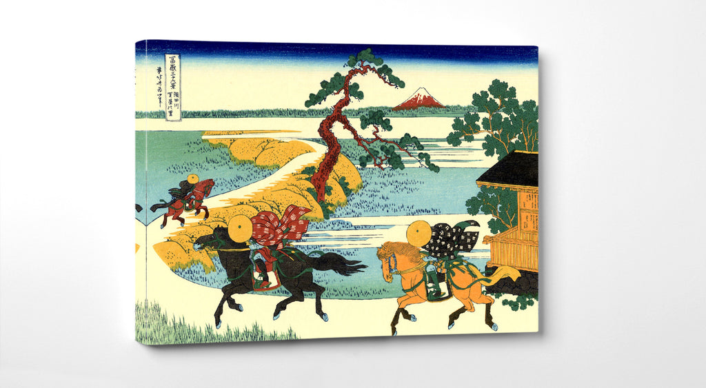 36 Views of Mount Fuji, Barrier Town on the Sumida River, Katsushika Hokusai, Japanese Print